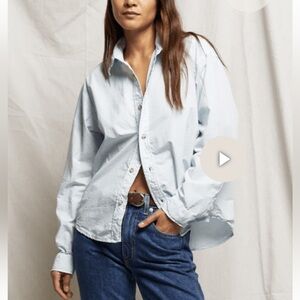 PERFECTWHITETEE JAMES POPLIN BUTTON DOWN. ICED AQUA. NWT. XS. 🩵